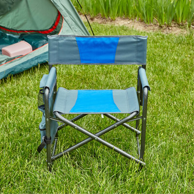Chaise pliante rembourrée avec poches de rangement, chaise de réalisateur surdimensionnée et légère pour le camping intérieur, extérieur, les pique-niques et la pêche