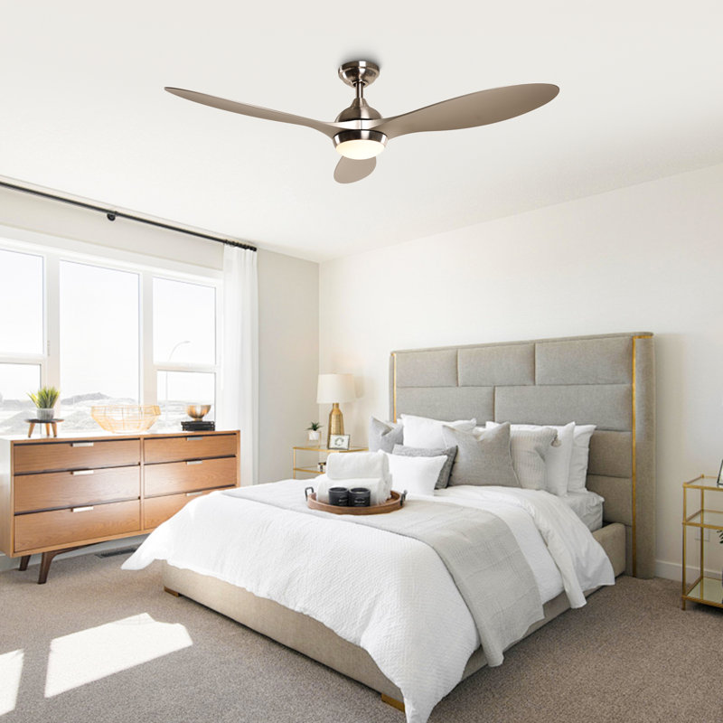 Ventilateur de plafond standard à 3 pales 56 po avec télécommande et ensemble d'éclairage Armillda Anjelo