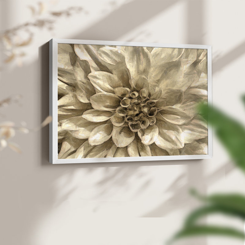 «Neutral Wall Flower I», reproduction encadrée, H 8 po x l 10 po, Blanc
