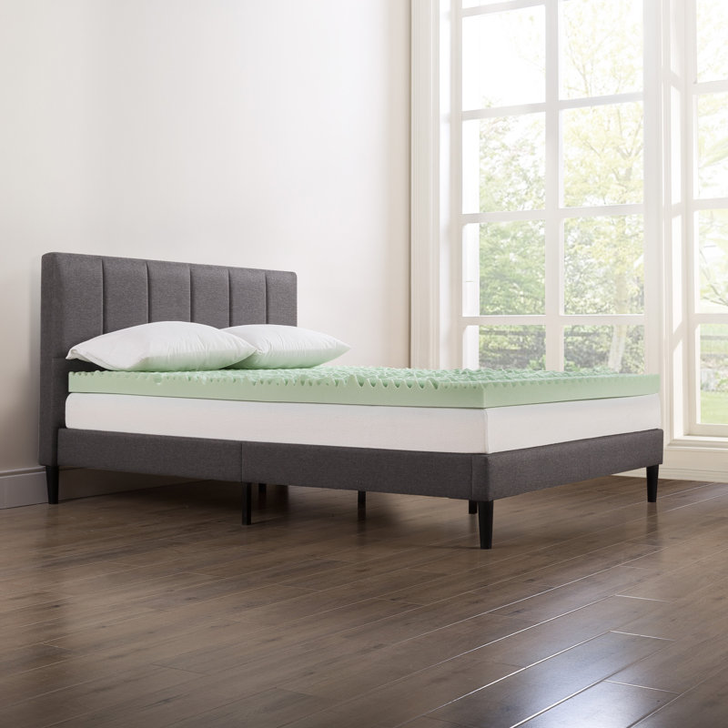 Mousse à mémoire de forme surmatelas à cinq zones IDA, Simple, 4", Vert