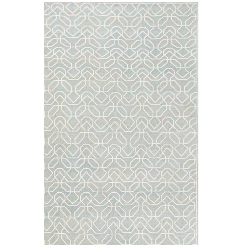 Tapis géométrique en laine noué à la main Adel Lake, Rectangle 9 pi x 12 pi