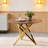 37 Inch Round Dining Table with Golden Metal Legs, Perfect for Small Spaces and 2-4 People Gatherings-1277249804-1277249803