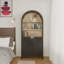 Armoire de 61 po de hauteur, bibliothèque avec rangement, bibliothèque Mid-Century moderne à 5 niveaux avec porte, noir