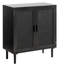 Rattan Cabinet, Rattan Storage Cabinet with 2 Magnetic Doors and Adjustable Shelves, Accent Sideboard Buffet with Wooden Legs & Power Cord Hole for Hallway, Entryway, Living Room, Kitchen-812490036