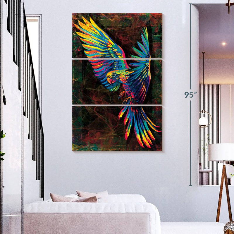 Brampt Colorful Amazon Parrot, 74" H x 48" W