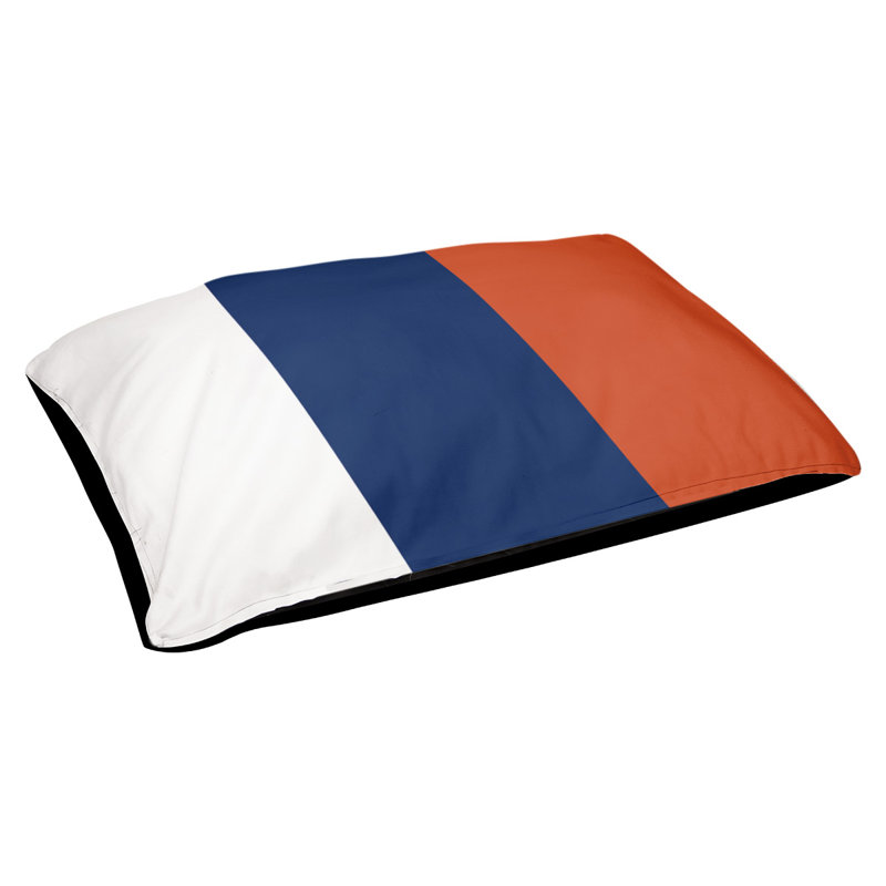 Oreiller rectangulaire New York, Petit (L 18 po x l 28 po), Blanc / orange / bleu marine