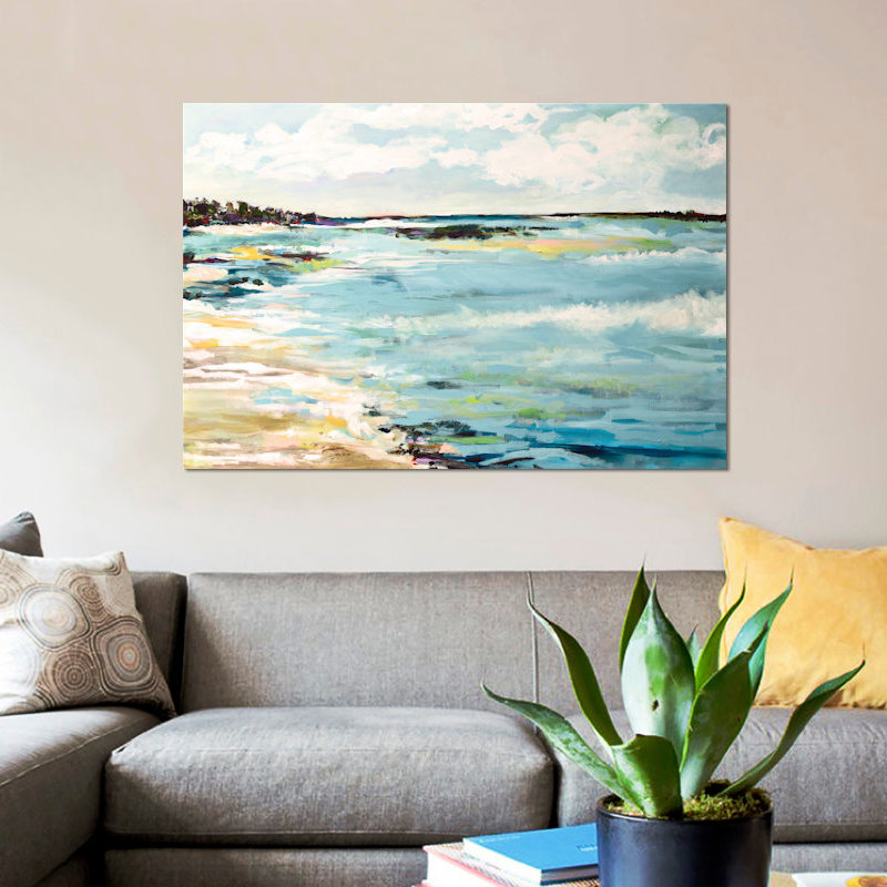 «Beach Surf III», reproduction sur toile, H 12 po x l 18 po x P 1,5 po, Toile tendue, Pas de tapis