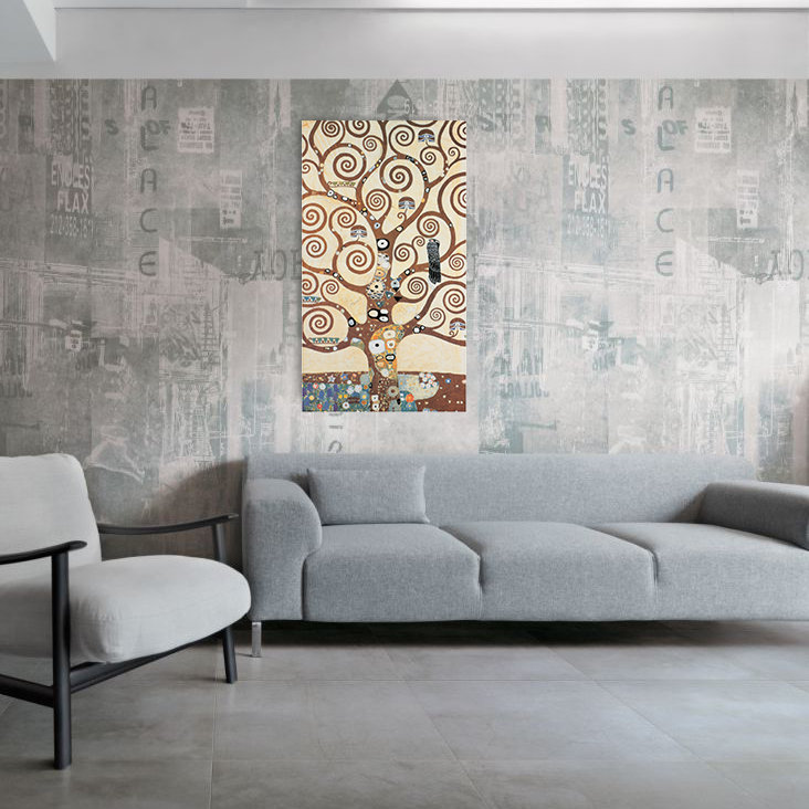 The Tree Of Life by Gustav Klimt - No Frame Print on Wood, 100cm H x 56cm W x 1.8cm D