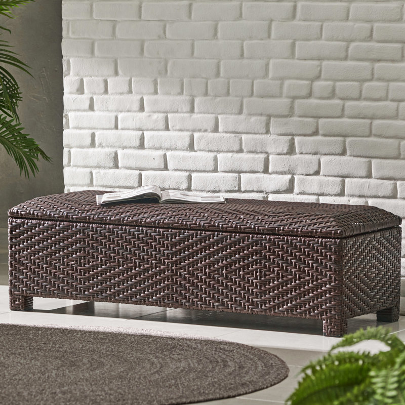 Banc de rangement en osier