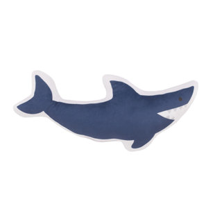 Everything Kids by NoJo Blue Shark Super Soft Shaped Decorative Toddler Pillow