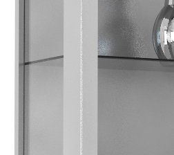 Vanda Glass 59 cm W Display Cabinet, Silver