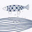 Rideau de douche Blue Fish