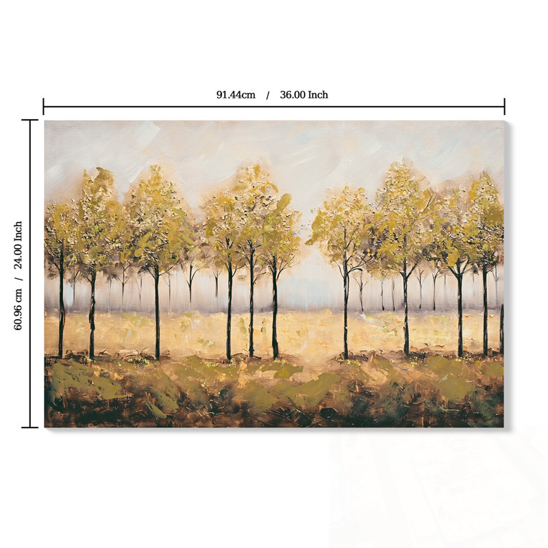 Décoration murale encadrée avec arbre abstrait forêt