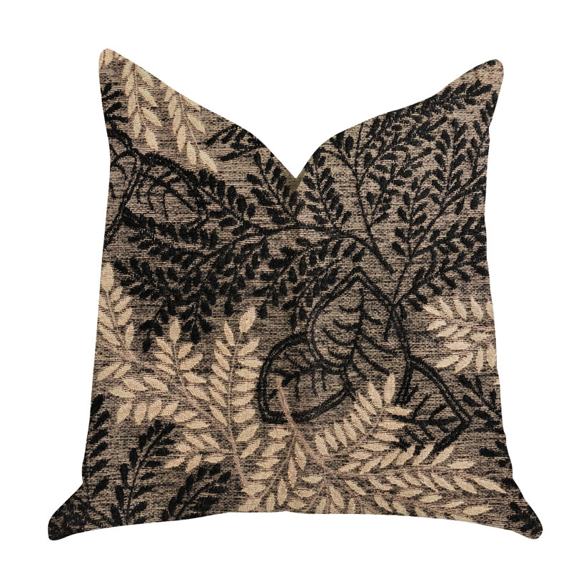 Coussin floral ébène Bonzai, 12 po x 25 po, Coussin lombaire