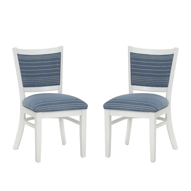 Chaise d'appoint à rayures bleues Lainey, Marine