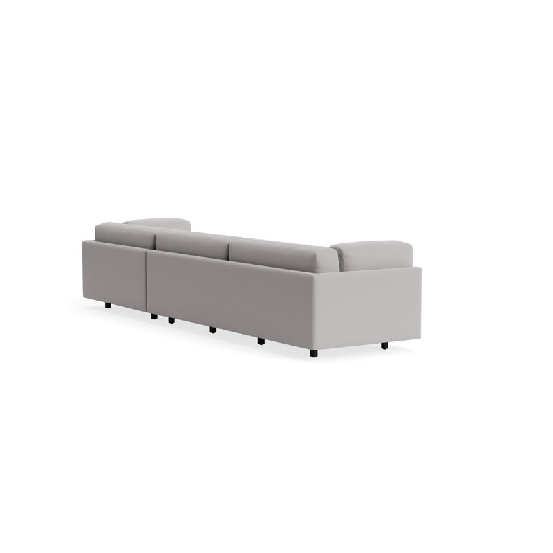Sunday Chaise Sectional, Agnew Gray Cotton Blend, Right Hand Facing
