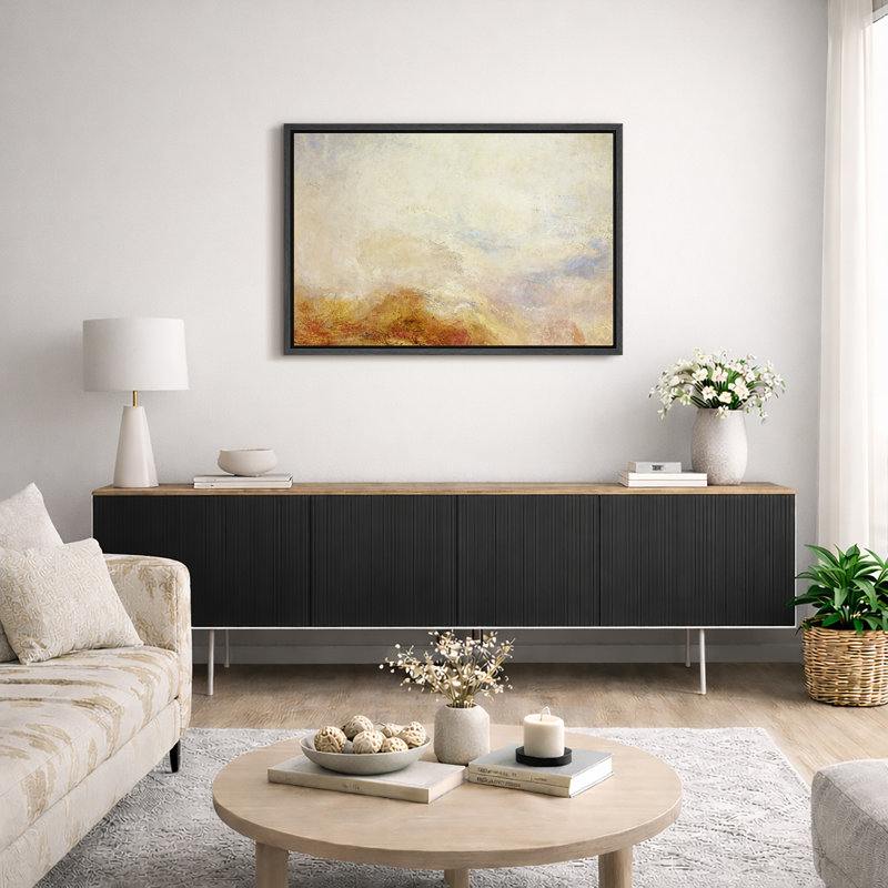 Lumière douce, paysage abstrait, images de salon, impression sur toile encadrée sur toile., H 16 po x l 24 po