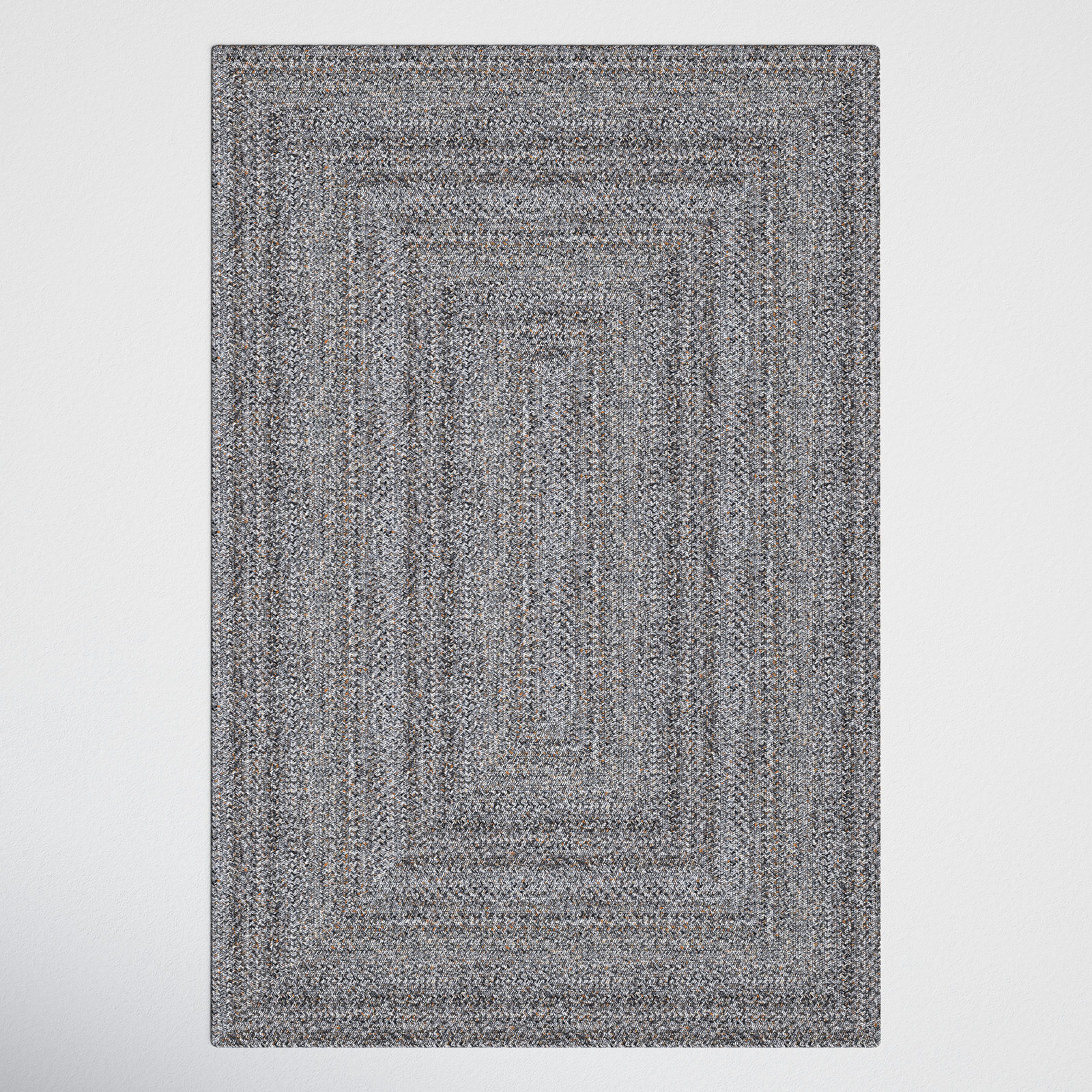 Hinton Light Gray Hand-Woven Outdoor Rug, Rectangle 5' x 7'6"