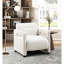 Fauteuil beige avec une fabrication en contreplaqué et une assise confortable avec un rembourrage en mousse de luxe pour plus de confort-121109236