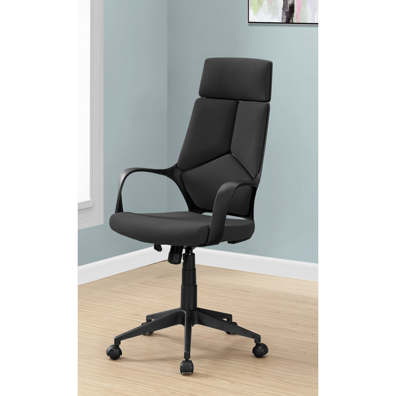 Kraker Office Chair, Adjustable Height, Swivel, Ergonomic, Armrests, Computer Desk, Work, Metal, Black