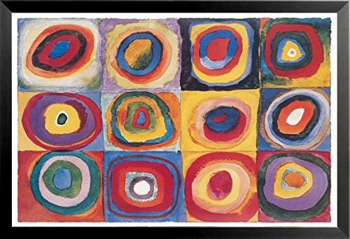 «Color Study Squares» par Wassily Kandinsky - impression d'art graphique, H 27 po x l 39 po