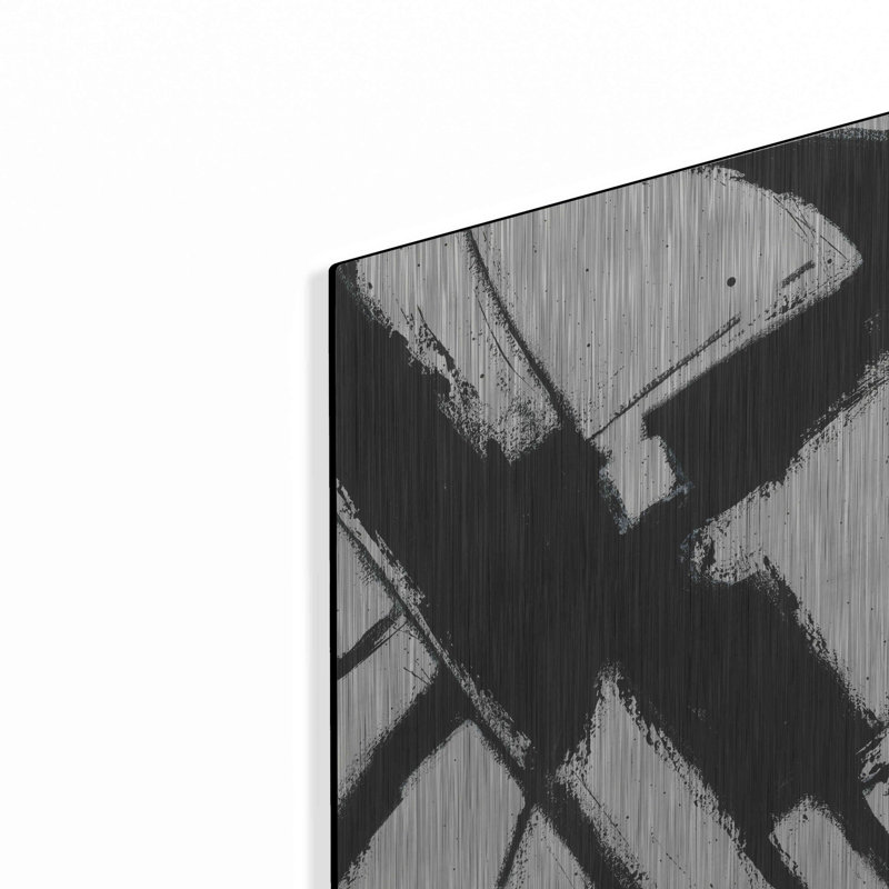 Art mural en métal «Expression Abstract I White Crop» par Shirley Novak, H 16 po x l 12 po