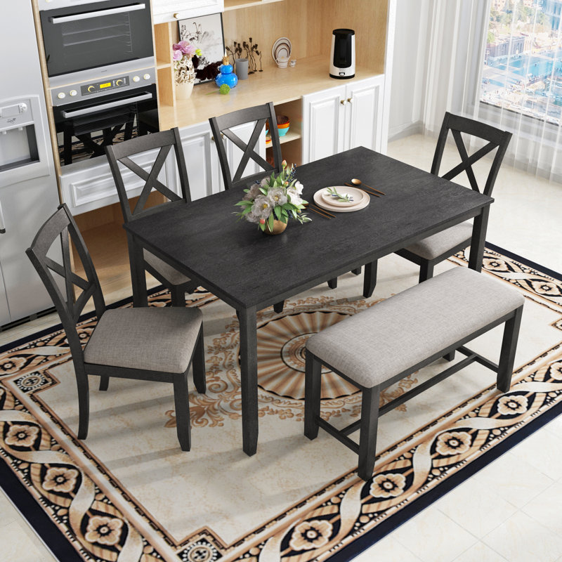 Ensemble repas 6 personnes Tiarnna, gris