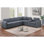 Ensemble de canapé modulaire en forme de L 4 pièces Moderne de style gris foncé avec causeuse réversible avec ports USB et porte-gobelet Chaise sans accoudoirs Pieds en plastique Revêtement en velours côtelé