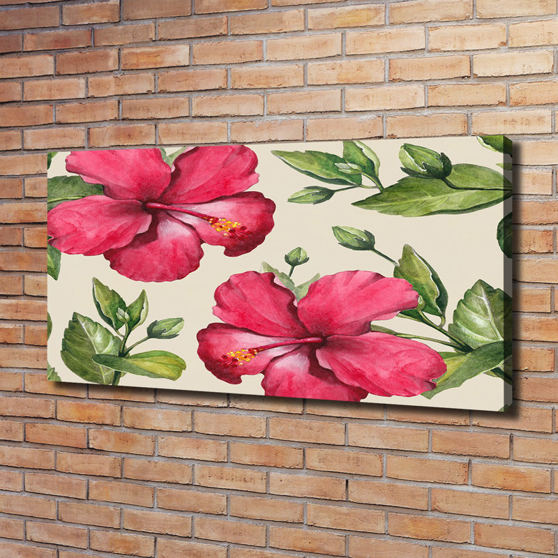 Pink Hibiscus - Wrapped Canvas Print, 60cm H x 120cm W, Canvas