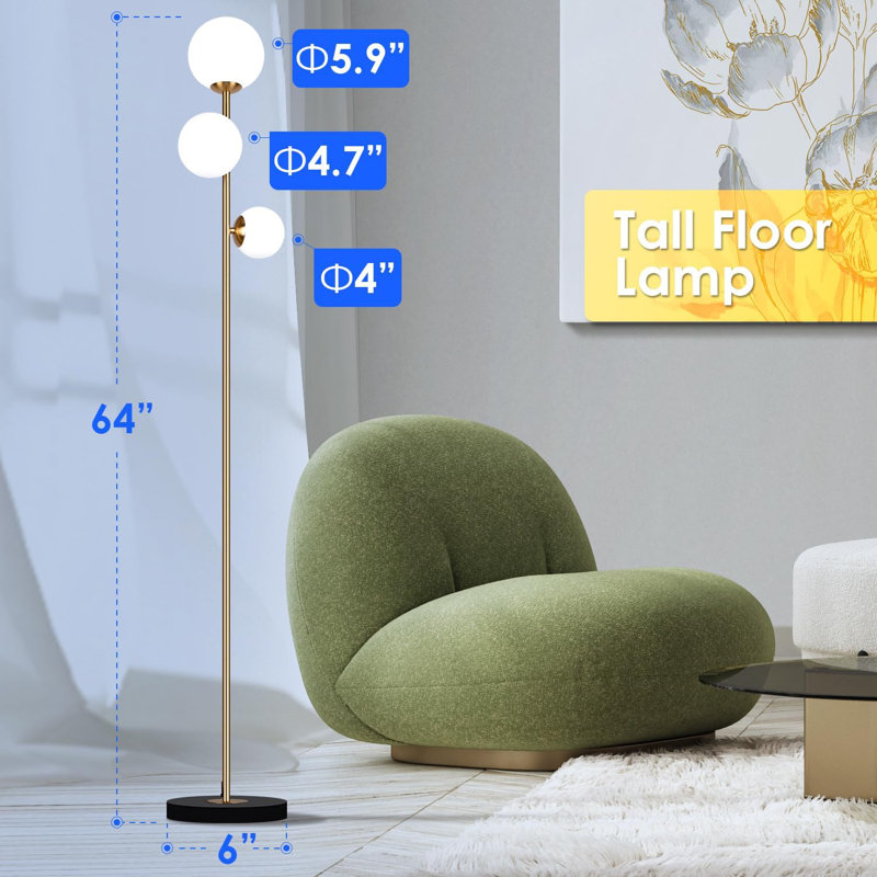 Lampe sur pied 64 '' 3 couleurs 