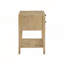 Table de chevet 1 tiroir avec plateau coulissant et tablette ouverte, finition naturelle pour les chambres modernes