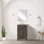 Ensemble de meuble-lavabo simple en chêne brun l 20 po x P 18 po, comptoir en acrylique, miroir et robinet 18 po