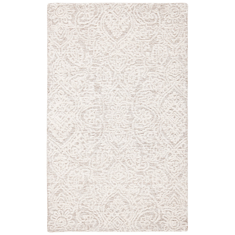 Metro Floral Area Rug In Natural / Ivory, Rectangle 91 x 152 cm