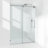 56-61" W x 76" H Frameless Single Sliding Shower Door with 3/8" (10mm) Clear Tempered Glass, Shatter-Resistant Film & Installation Hole Locator - Round Top Rail-123212916