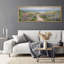 Art mural sur toile encadrée Seaside Meadow Path - Paysage côtier floral pour décor de salle de bain ou de maison de plage-115165175-115165177