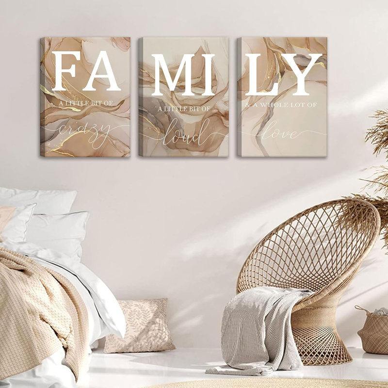3 Pcs Famille Toile Art Mural Inspirant Peinture Photos Murale Décoration de Famille affiche Affiche D'impression Pour La Salle À Manger Chambre À La Maison Salon Décoration de La Maison 16 X 24 po
