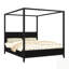 Lit plateforme à baldaquin en bois avec lattes de soutien, conception cannelée élégante, aucun sommier tapissier requis-587162113-587162124