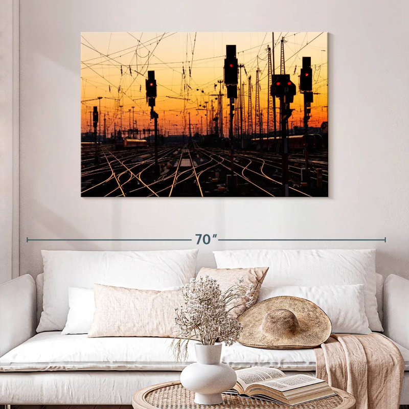 Lilie Train Tracks At Sunset, 32" H x 48" W