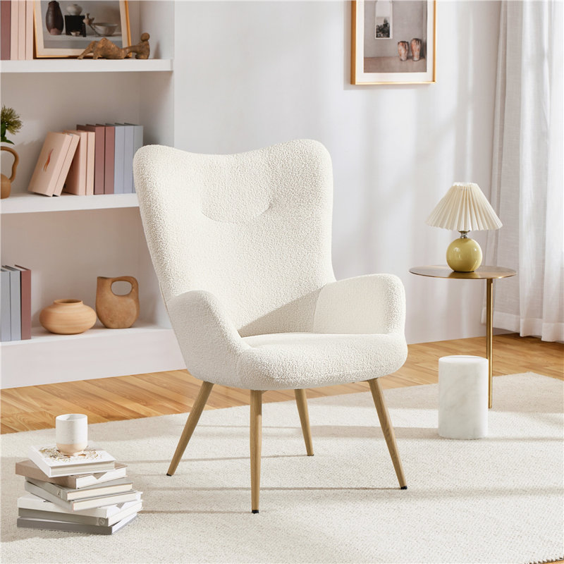 67 cm Wide Boucle Armchair, Ivory