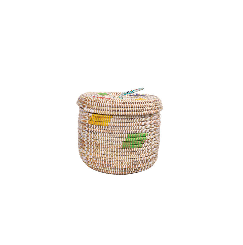 Panier de confettis en ruppie maritime, Blanc