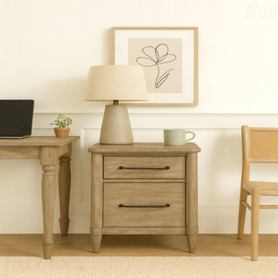 Sand 2-Drawer Filing Cabinet For Office Document Storage