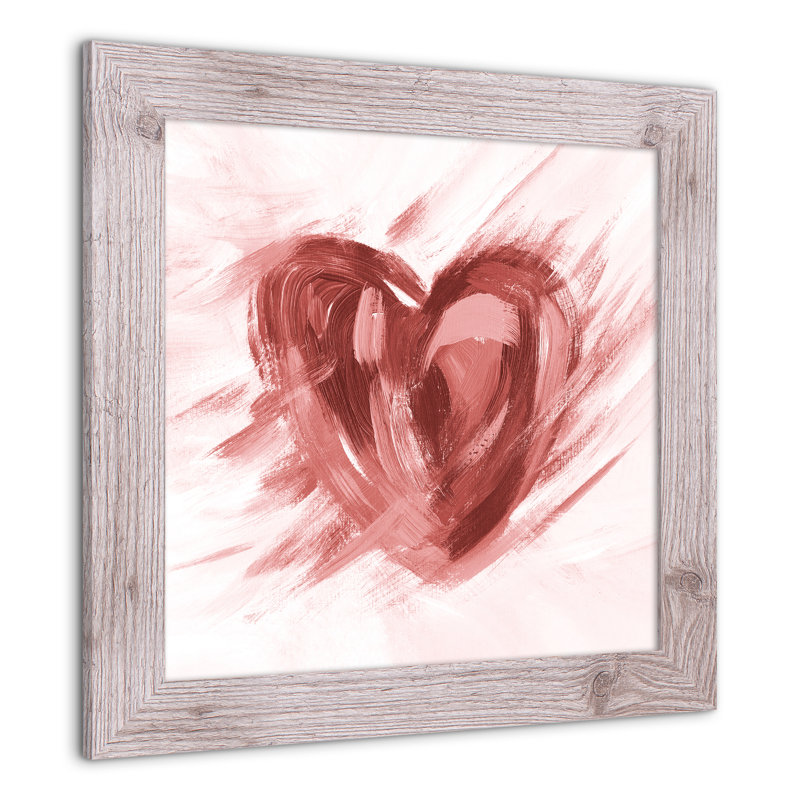 «Abstract Painted Heart», reproduction encadrée, Cadre blanc