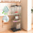 Modern Glass Display Cabinet With LED Lights, Quick-Assembly Antique Cabinet, Tempered Glass Bookshelf, Suitable For Living Room And Bedrooms, 1-Door 3-Shelf-2050159736