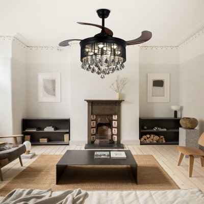 42 Inch Modern Crystal Ceiling Fan With The Remote Control