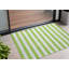 Tapis extérieur lavable rayé vert lime et blanc 2 pi x 3 pi