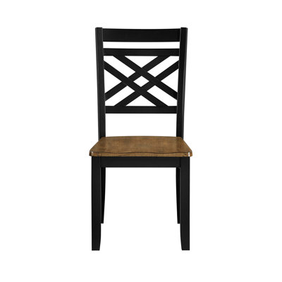Ensemble de 2 chaises de salle à manger 2 tons