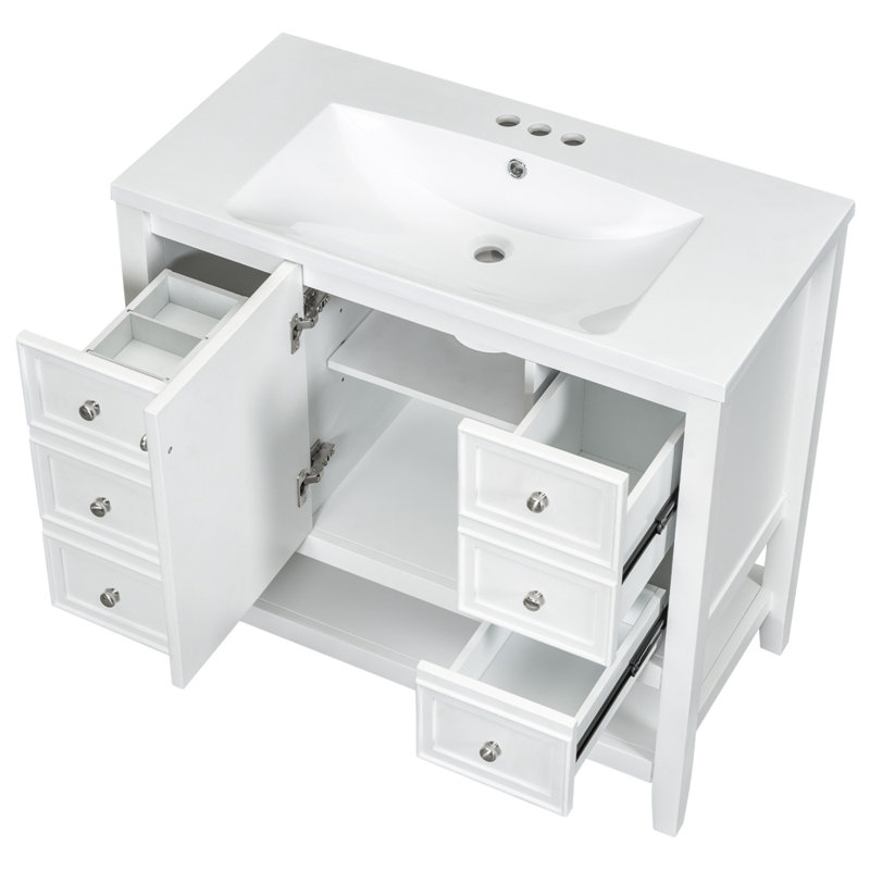 Ruxin 36" Single Bathroom Vanity Set, Blanc