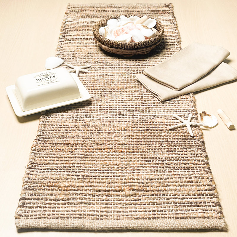 Chemin de table Pingham, 48 po x 13 po, Beige/brun