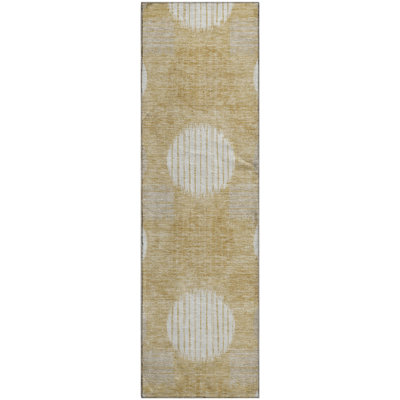 Premium Machine Washable Prisco Gold Rug
