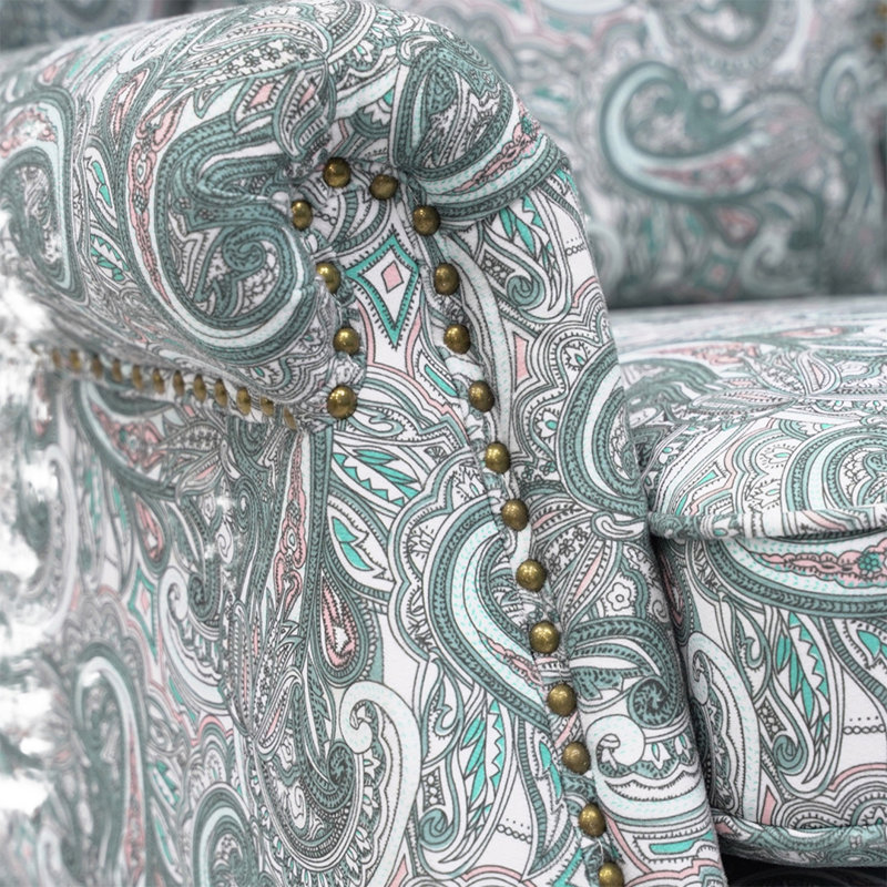 1 Seater Fabric Settee, Multi-Blue